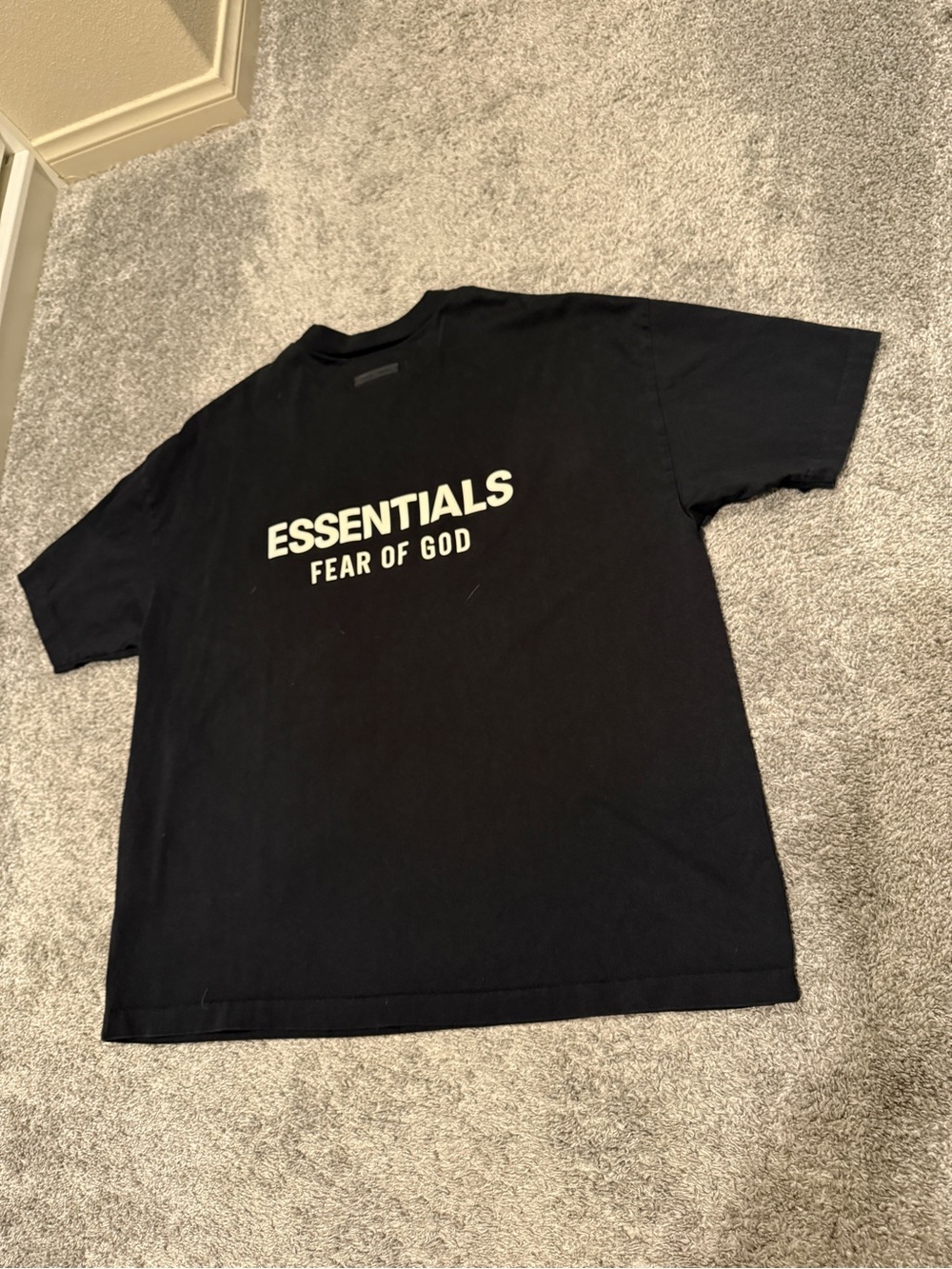 Fear of God Essentials Black Short Sleeve Logo Tee